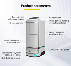 High Efficiency Hotel Service Robot <b>Food</b> <b>Server</b> Chinese Robot Automatic Waiter Lidar Navigation IP65 20Ah Battery for Automated - Product Image 2
