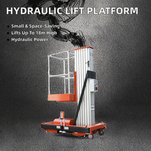 Hochfahrbare Arbeitsbühne Ein-/Zweimast-Hebebühne aus Aluminiumlegierung mit hydraulischem Hub und Rädern Produktkategorie Hubtische - Product Image 2