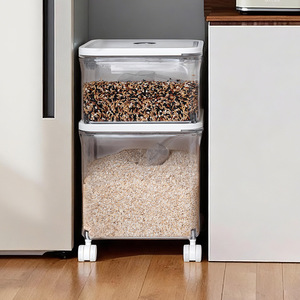 Vacuum Sealed Rice <b>Container</b> 9L 10L With Seal Lid For Food Grade <b>Flour</b> Grains Rice Storage Rectangle Shape - Product Image 4