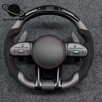 Volant en fibre de carbone pour Mercedes-Benz AMG C43 C63 E53 G63 W204 W205 W211 W212 W222 W213 W218 GLE GLS  Suede LED Racing