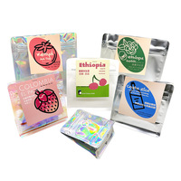 Sac à fermeture éclair personnalisé, nouveau design, rose argenté, fond plat transparent, pour café, thé, nourriture pour animaux, avec valve unidirectionnelle