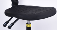 Chaise de laboratoire ESD en cuir PU, design ergonomique avec support dorsal, hauteur réglable pour utilisation en usine, atelier, salle blanche