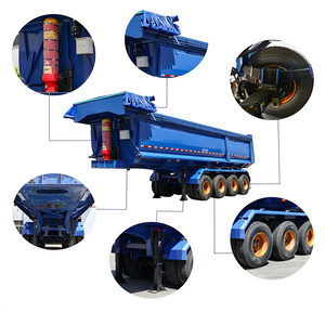 Suudi arabistan'da satılık hidrolik arka damperli römork 3/4 akslar 46 Cbm damperli yarı kamyon damperli römork özelleştirilebilir - Product Image 3