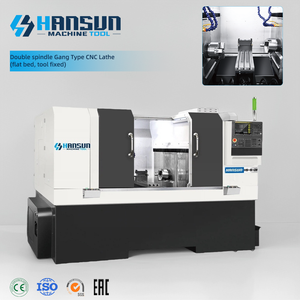 HANSUN 220V Centre d'usinage double à colonne standard haute rigidité, type à banc incliné multifonctionnel, double tourneur, moyenne capacité - Product Image 1