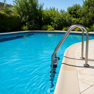 Échelle de piscine en acier inoxydable 304 argentée et noire avec 3 marches antidérapantes pour accès à la piscine hors sol - Product Image 2