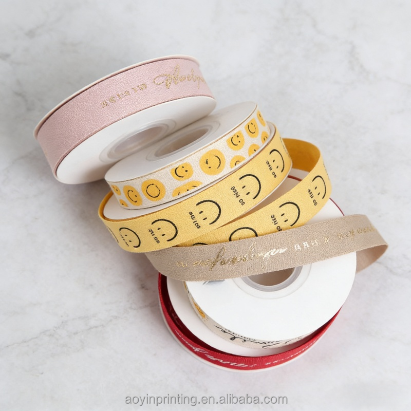 Personalized Premium Ribbon with Logo Printed Polyester Satin Ribbon for DIY Gift Wrapping Christmas Birthday Decoration