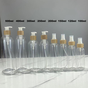 Hengjian 200ml 300ml sinh thái mỹ phẩm bao bì chăm sóc da Kem chai nhựa rỗng chai dầu gội màu xanh lá cây chai với nắp tre - Product Image 3