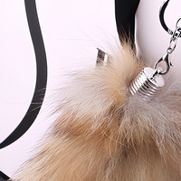 Porte-clés en peluche queue de renard moelleuse, breloque de sac, pendentif en fausse fourrure pour sac à main et sac à dos