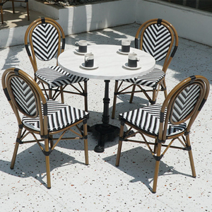 Chaise de <span class=keywords><strong>bistrot</strong></span> empilable en rotin moderne, résistante à l'eau, pour l'extérieur, <span class=keywords><strong>le</strong></span> jardin, <span class=keywords><strong>le</strong></span> patio, <span class=keywords><strong>le</strong></span> café, <span class=keywords><strong>le</strong></span> restaurant, <span class=keywords><strong>le</strong></span> balcon, la cour - Product Image 1