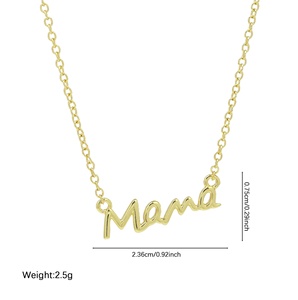 Collar de Joyería Personalizado a la Moda para el Día de la Madre, Collar con Colgante de la Serie Mamá/Abuela en Cobre Chapado en Oro, Popular - Product Image 6