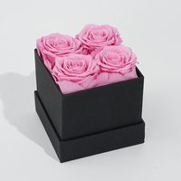 Ewige Blumenrosen-Geschenkbox, vier quadratische Boxen, hochwertiges DIY-Geschenk zum Geburtstag, Valentinstag, Großhandel
