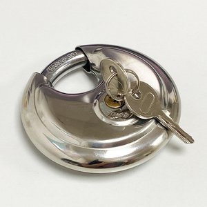 <span class=keywords><strong>Cadenas</strong></span> <span class=keywords><strong>rond</strong></span> en acier inoxydable massif de qualité industrielle OEM, haute sécurité antivol, avec 2 clés en fer - Product Image 4