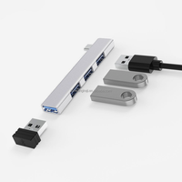 Mini concentrateur USB3.0 4 ports Station d'accueil en aluminium à grande vitesse Plug and Play USBC HUB Type-C pour accessoires informatiques