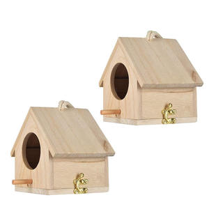 Casetta per Uccelli in Legno da Appendere per Esterni, Giardino, Patio - Nido per Robin, Pappagallini, Rondini, Passeri, Fringuelli, Tordo - Product Image 2