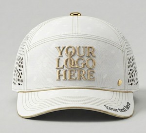 Casquette Snapback en toile blanche brodée sur mesure avec logo doré sur le panneau avant, ajustable, unisexe, tendance, pour toutes les saisons, décontractée - Product Image 6