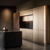 Lemari Dapur Modular Ramah Lingkungan Panel Pintu Cat Metalik Kabinet Seluruh Rumah Kustom Seri Cloud World Konsep Mobil Terkenal