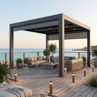 Pergola de jardin en aluminium de haute qualité avec revêtement en poudre, stores électriques orientables, protection solaire, pour balcon, couleurs personnalisables, usage extérieur