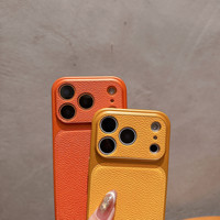 Étui en cuir PU motif Litchi avec grande fenêtre pour iPhone 17, 16, 15, 14, 13 – Nouveaux modèles