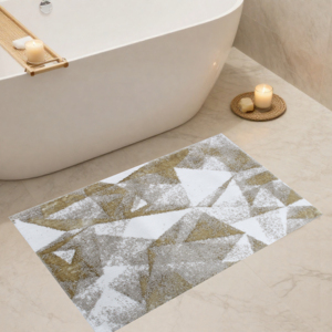 Alfombra de Baño Tejida en Jacquard con Hilo de Algodón Reciclado, Color Crudo, 60*100cm, Marca Privada, Hecho en Turquía - Product Image 1