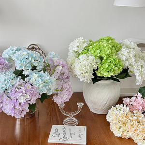 Yasunobu - Flores Artificiales de Hortensia Francesa de 5 Cabezas, Tacto Natural de Seda, Decoración de Boda, Arreglo Floral - Product Image 4