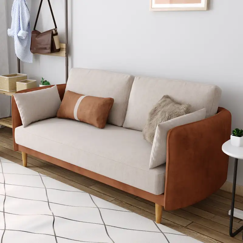 Juego de sofás modernos de estilo europeo, muebles de lujo para sala de estar, asiento individual, dos asientos, tres asientos, patas de madera con 2 almohadas