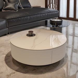 Mesa de Centro Minimalista Zxm, Mesa de Té Circular Simple para Sala de Estar, Pequeña y Práctica - Product Image 4