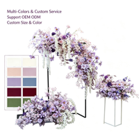 Kit floral artificiel mixte série violette, arrangement de roses assorties pour décoration de toile de fond de mariage et de cérémonie