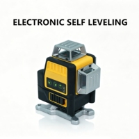 Niveau laser autonivelant 360° à faisceau vert 12V, 3 côtés, largeur de ligne 3mm, kit complet, qualité industrielle pour entrepreneur