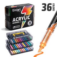 Stylos de peinture acrylique liquide directe PET personnalisés Little Lightning 36 couleurs, système sans encre, marqueurs, ensemble imperméable à séchage rapide pour bricolage