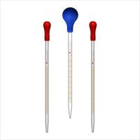 Burette en verre graduée de 0,5 ml, 1 ml, 2 ml, 3 ml, 5 ml, 10 ml, pipette Pasteur en verre avec tête en caoutchouc