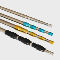 En gros, Cannes télescopiques en acier inoxydable gaufré pour épuisettes, à réglage multi-sections et longueurs variables - Accessoires de pêche