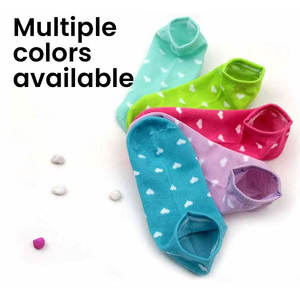 महिलाओं की लुभावनी गर्मियों के छोटे मोजे पसीने को अवशोषित करने वाले दैनिक पहनने के लोगो मुद्रित डिजाइन एक सभी फिट बैठता है - Product Image 5