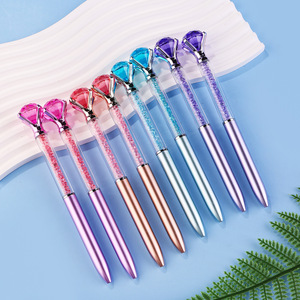 New Style Imitation Metal Rod Large Colorful Liquid Sand Diamond <b>Crystal</b> Ballpoint <b>Pen</b> Prize - Product Image 2
