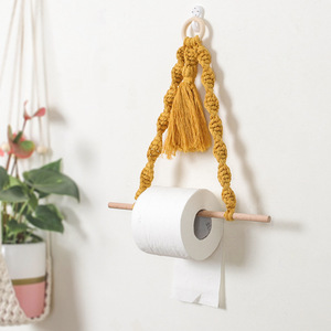 Décoration murale avec distributeur de porte-<span class=keywords><strong>papier</strong></span> <span class=keywords><strong>toilette</strong></span>, en macramé, tissé à la main, porte-serviettes de salle de bains, décoration de la maison - Product Image 3