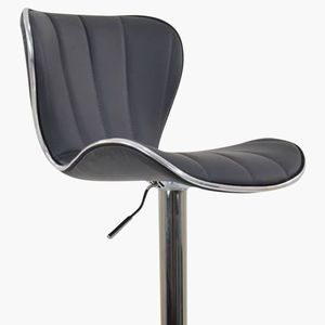 <span class=keywords><strong>Chaise</strong></span> <span class=keywords><strong>de</strong></span> <span class=keywords><strong>bar</strong></span> élégante en similicuir noir réglable en hauteur avec support en métal - Product Image 4
