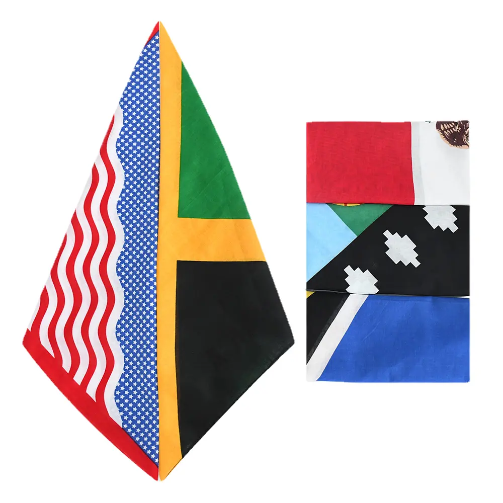 2312 manufacturers for Europe and the United States street dance dress hop square bandana spot wholesale cotton printed flag hea