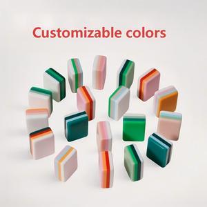 Tuiles de Mahjong Américaines Marbrées Vert Émeraude Premium, Ensemble de 160 Pièces, Design Parasol Coloré, Acrylique 3 Couches pour Club Social - Product Image 5