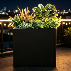 Jardinera Cuadrada Urbana de Metal Negro, Acero Resistente, Uso Interior y Exterior, Resistente al Óxido, OEM ODM Personalizado, Acento Geométrico - Product Image 5