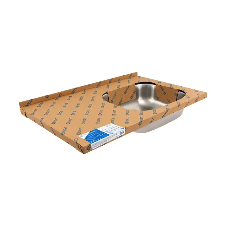 1 unit Overlay sink 80x50-cm right tub, Foset Basic