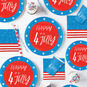 Xieli Decoración patriótica para fiestas suministros para fiestas <span class=keywords><strong>4</strong></span> de <span class=keywords><strong>julio</strong></span> platos servilletas y tazas - Product Image 2