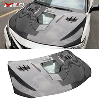 Capot en fibre de carbone, scoop de capot, couvre-moteur de voiture pour Toyota Camry 8ème génération 2017-2022, style arc, fibre de carbone transparente, capot avant