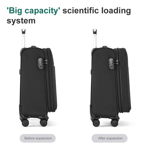 Valise de voyage à 4 roulettes 360 degrés, en nylon souple et pas cher, chariot en alliage d'aluminium avec roues - Product Image 4