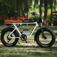 Vélo électrique montagne 7 vitesses, véhicule tout-terrain électrique à pneus larges 20 pouces moto électrique adulte 1500W