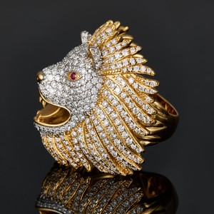 Anillo de Diamantes Moissanite 3D con Forma de Animal para Hombre, Anillos de Diamantes Moissanite con Incrustaciones de Diamantes GRA, Anillos Hiphop para Hombre - Product Image 5