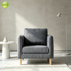 Divano Moderno in Tessuto Leggero 1/2/3 Posti Set Completo con Piedini in Legno Affusolati Stabili <span class=keywords><strong>e</strong></span> Cuscini Decorativi per <span class=keywords><strong>Arredamento</strong></span> Caffè <span class=keywords><strong>e</strong></span> Reception - Product Image 5