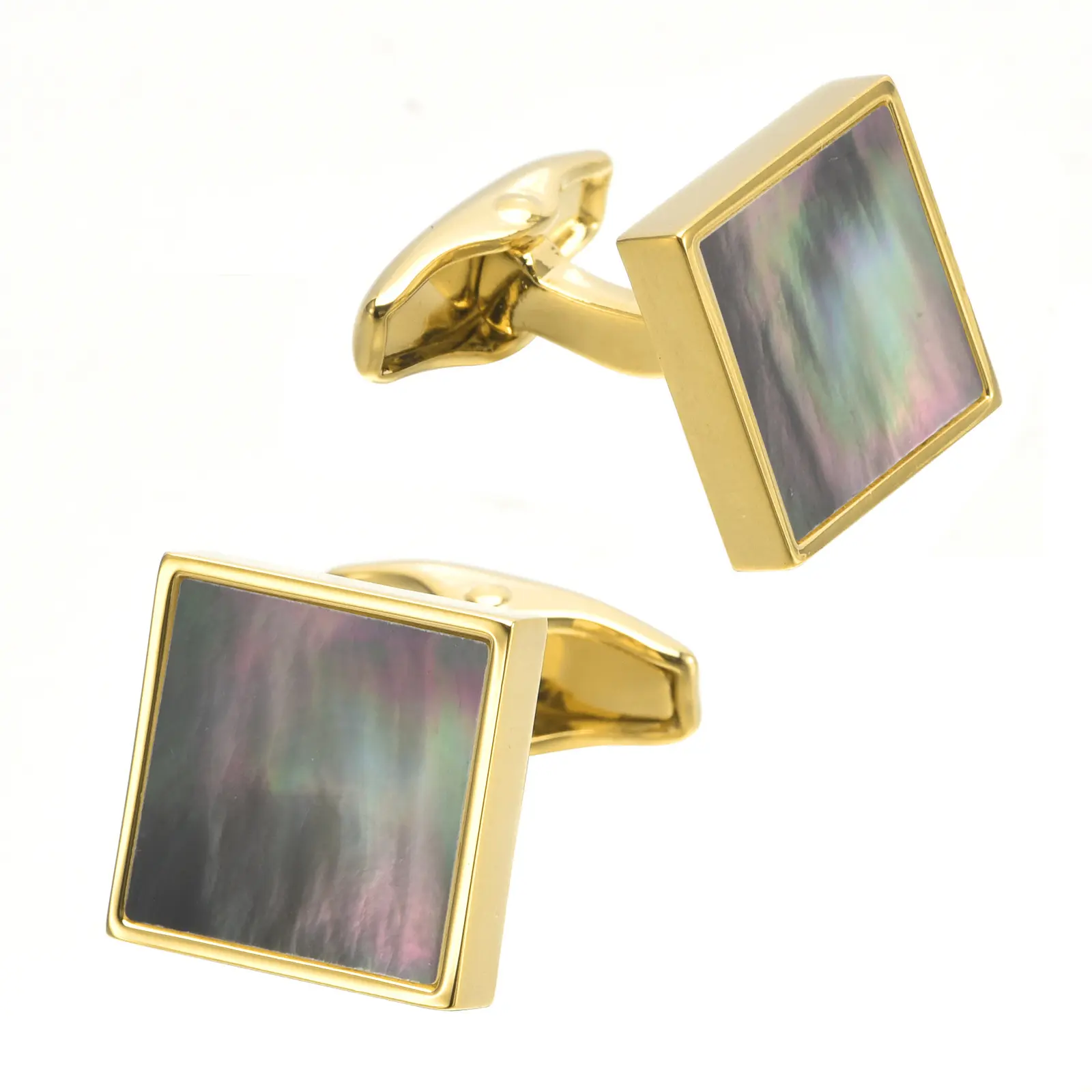 wedding business suits accessories cufflinks for men luxury natural mother of pearl abalone shell pave round square cufflink