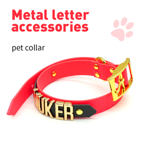Collar de moda para mascotas en oferta con hebilla de metal con letras, collar de perro personalizado recubierto de PVC, impermeable, para razas pequeñas, medianas y grandes. - Product Image 1