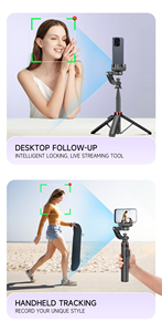 Stabilisateur de cardan de suivi de visage C22 AI <span class=keywords><strong>360</strong></span> °   Trépied pliable et perche à selfie avec télécommande pour appareil photo numérique et vlogging - Product Image 5
