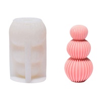 Moule en silicone économique pour bougies, savons et ornements faits main, motif classique 3D populaire, 3 boules de fil articulées