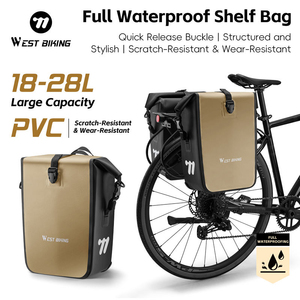Sacoche de vélo WEST BIKING à fixation rapide, grande capacité 28L, imperméable, stable, pour randonnée et cyclisme, sac de rangement à bandoulière - Product Image 1